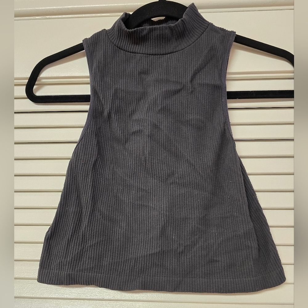 Zara - Grey Ribbed Sleeveless Top